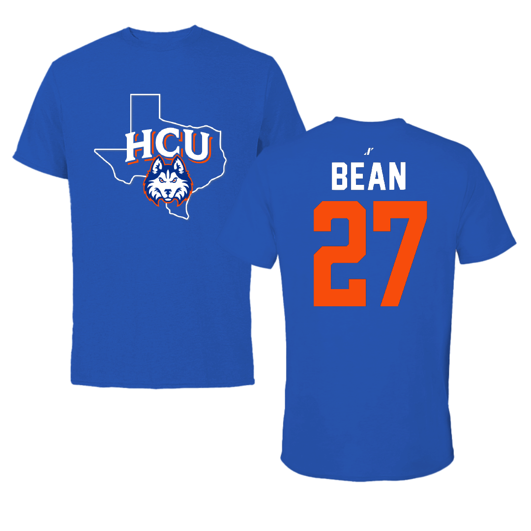 Houston Christian University Football Blue State Performance Tee - #27 Darius Bean
