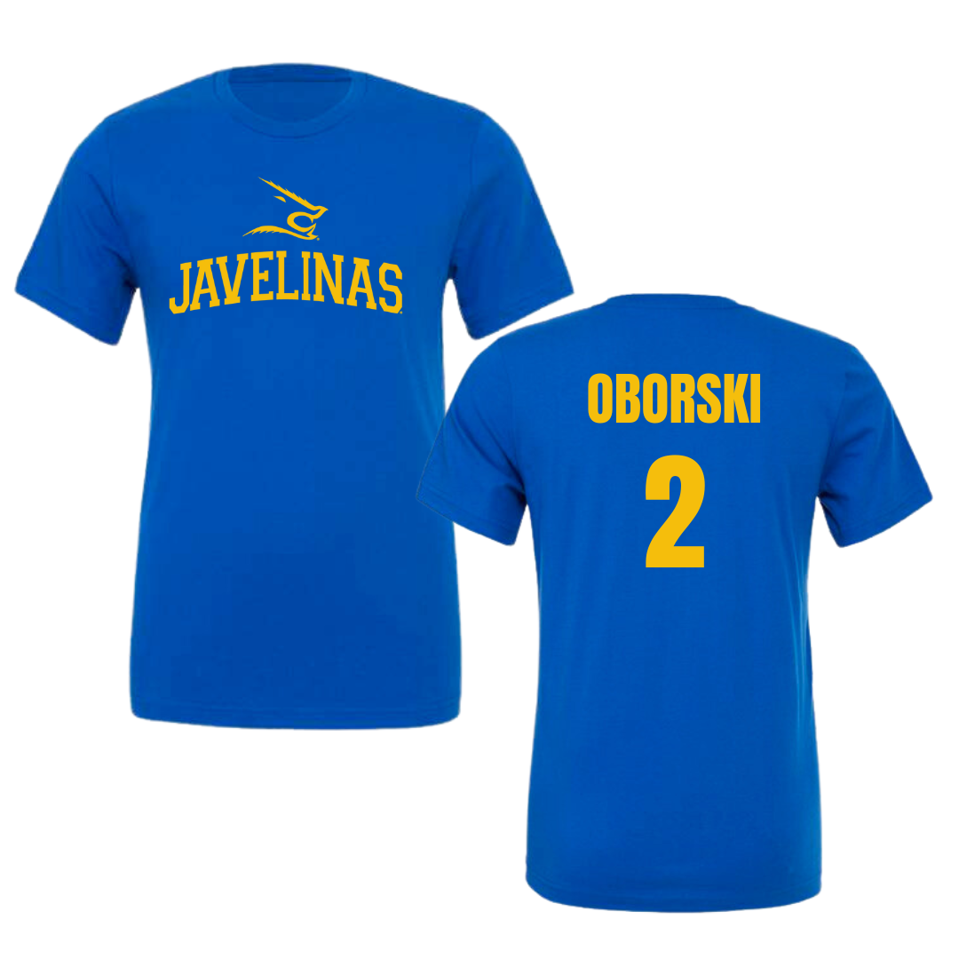 Texas A&M University-Kingsville Softball Blue Performance Tee - #2 Rylee Oborski