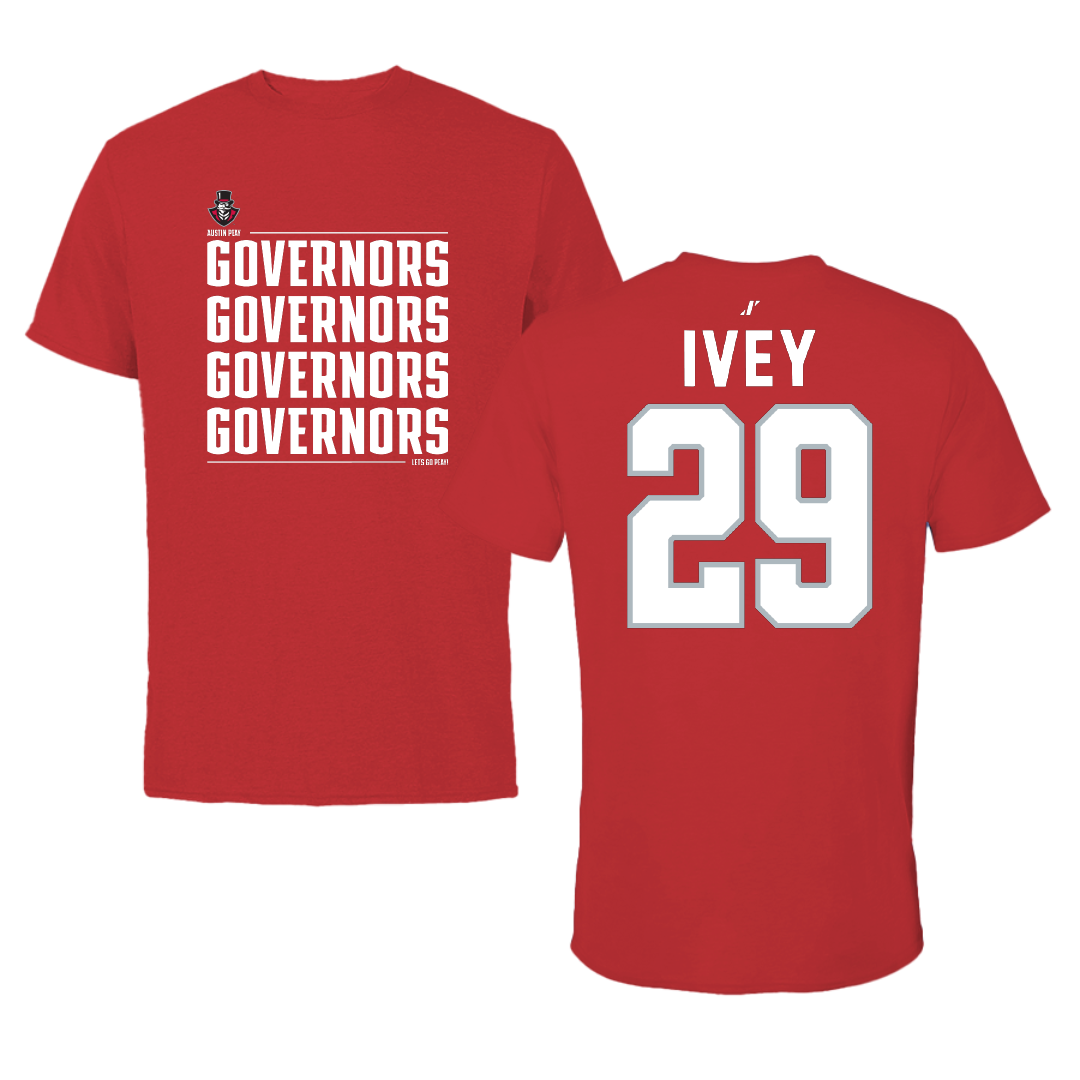 Austin Peay State University Soccer Red General Tee - #29 Ashtyn Ivey