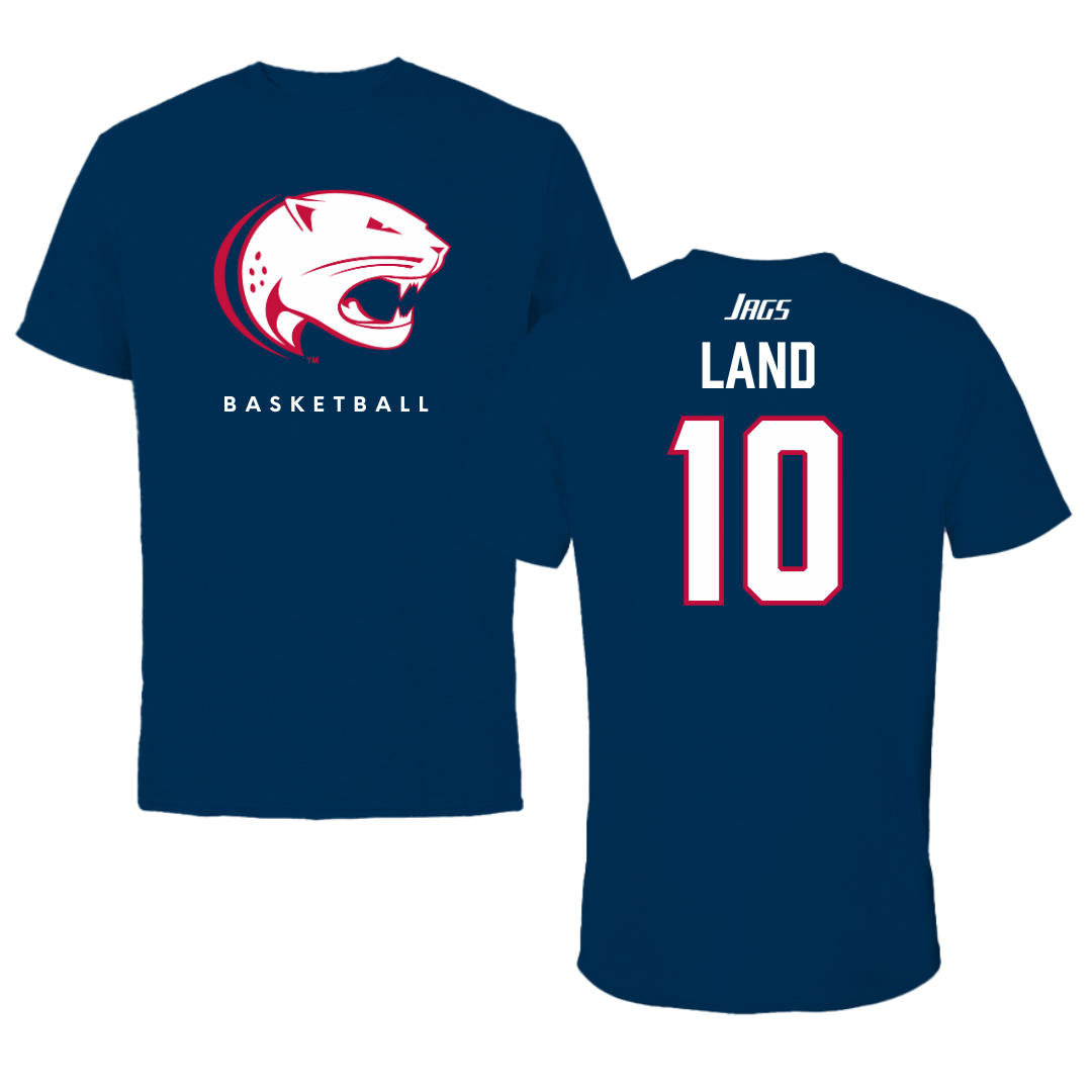 University of South Alabama Basketball Navy Performance Tee - #10 Maxwell Land