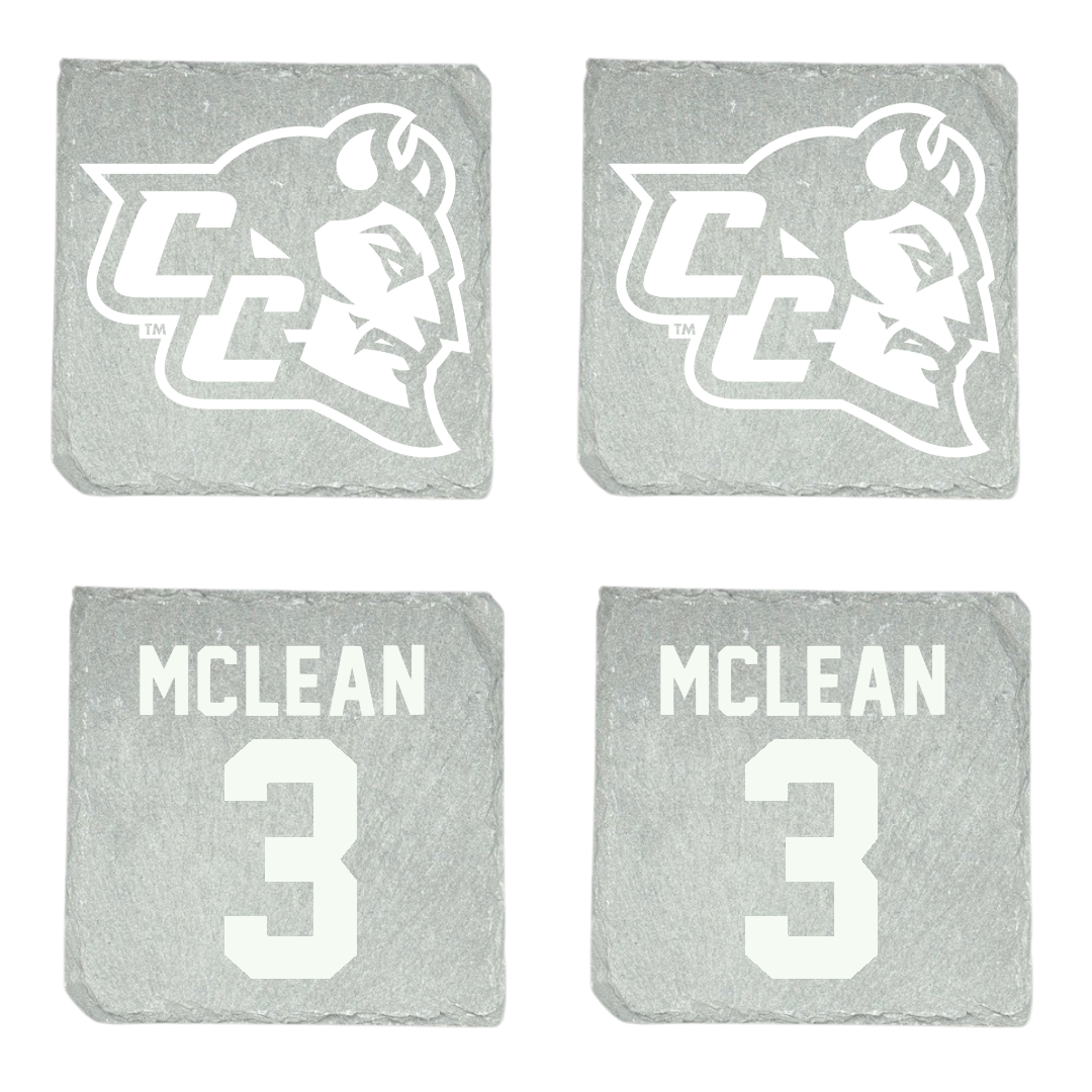 Central Connecticut State University Football Stone Coaster (4 Pack)  - #3 Deon McLean