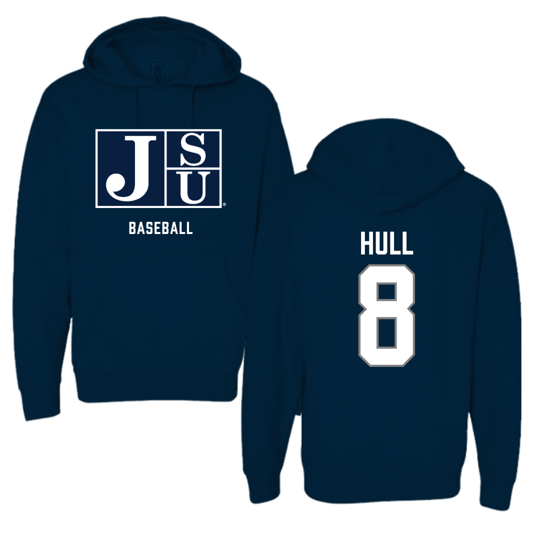 Jackson State University Baseball Navy Hoodie - #8 Davione Hull