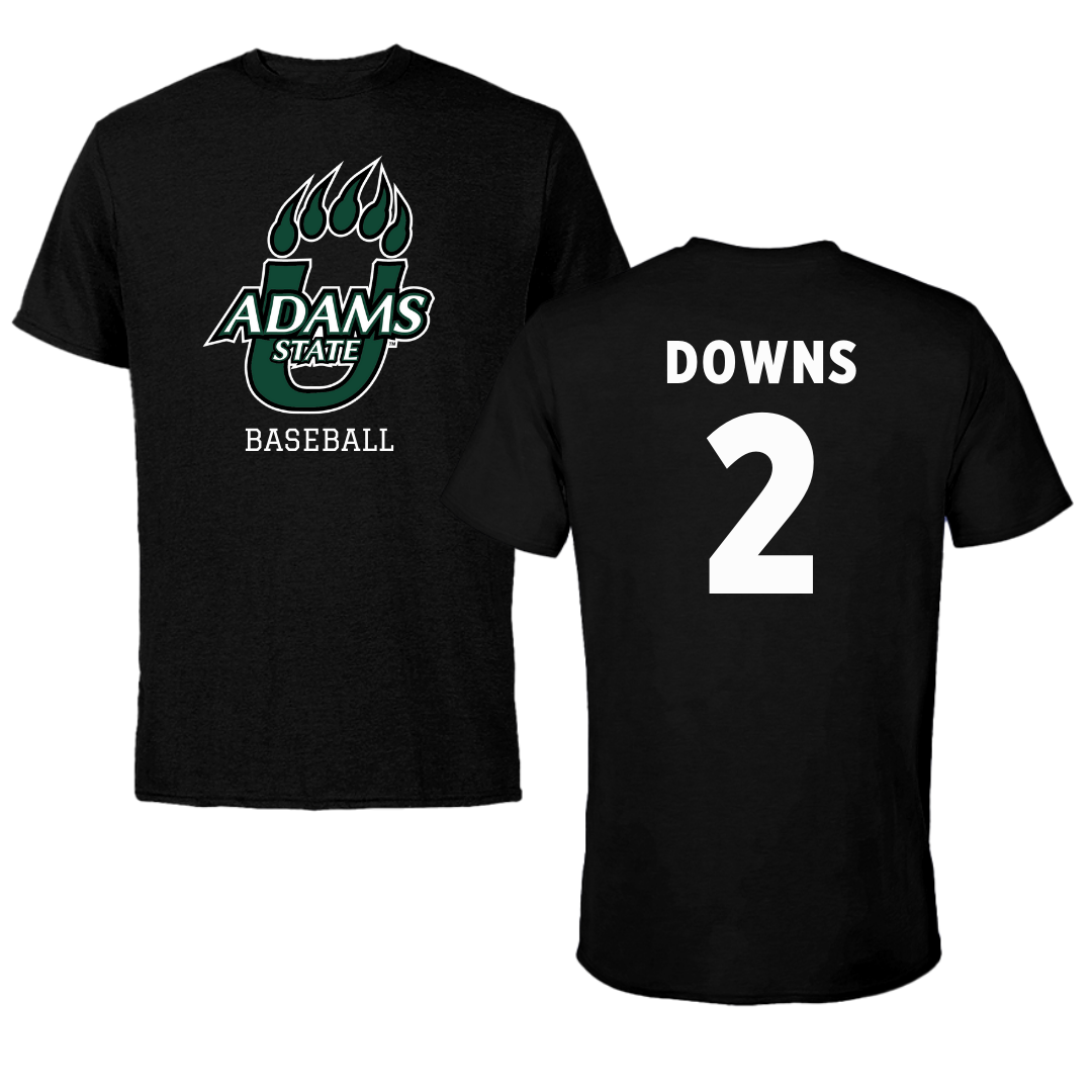 Adams State University Baseball Black State Performance Tee - #2 Ryan Downs