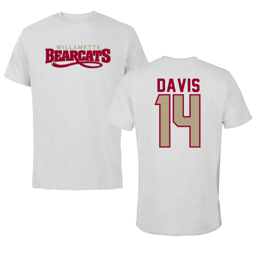 Willamette University Baseball Light Gray Performance Tee - #14 Caden Davis