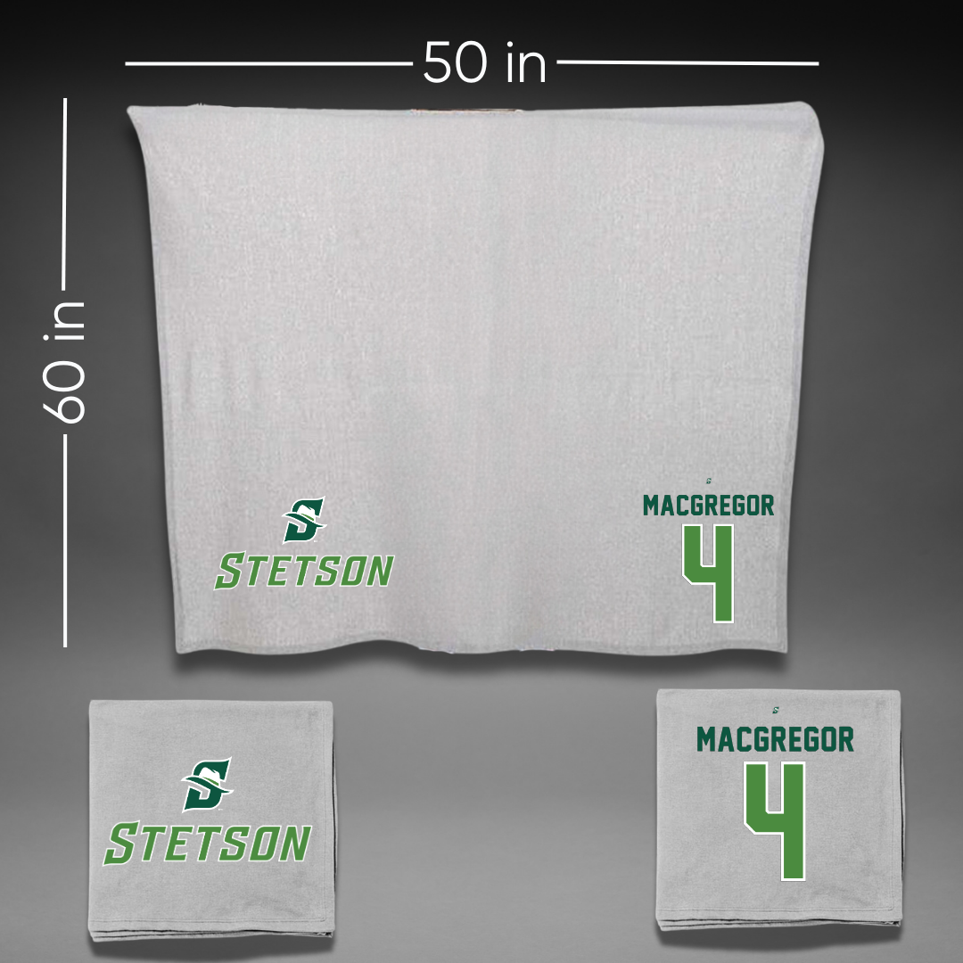 Stetson University Basketball Gray Blanket - #4 Daniel MacGregor