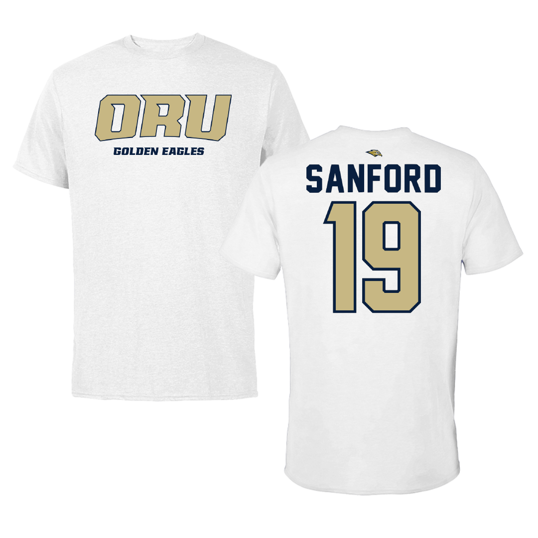 Oral Roberts University Baseball White Tee - #19 Braydon Sanford