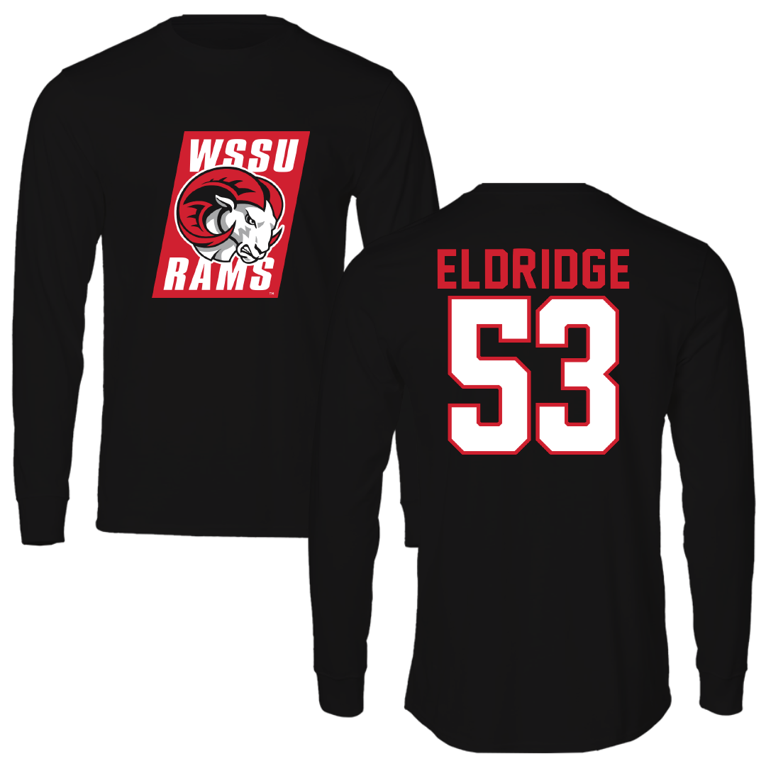 Winston-Salem State University Football Black Performance Long Sleeve - #53 Davion Eldridge