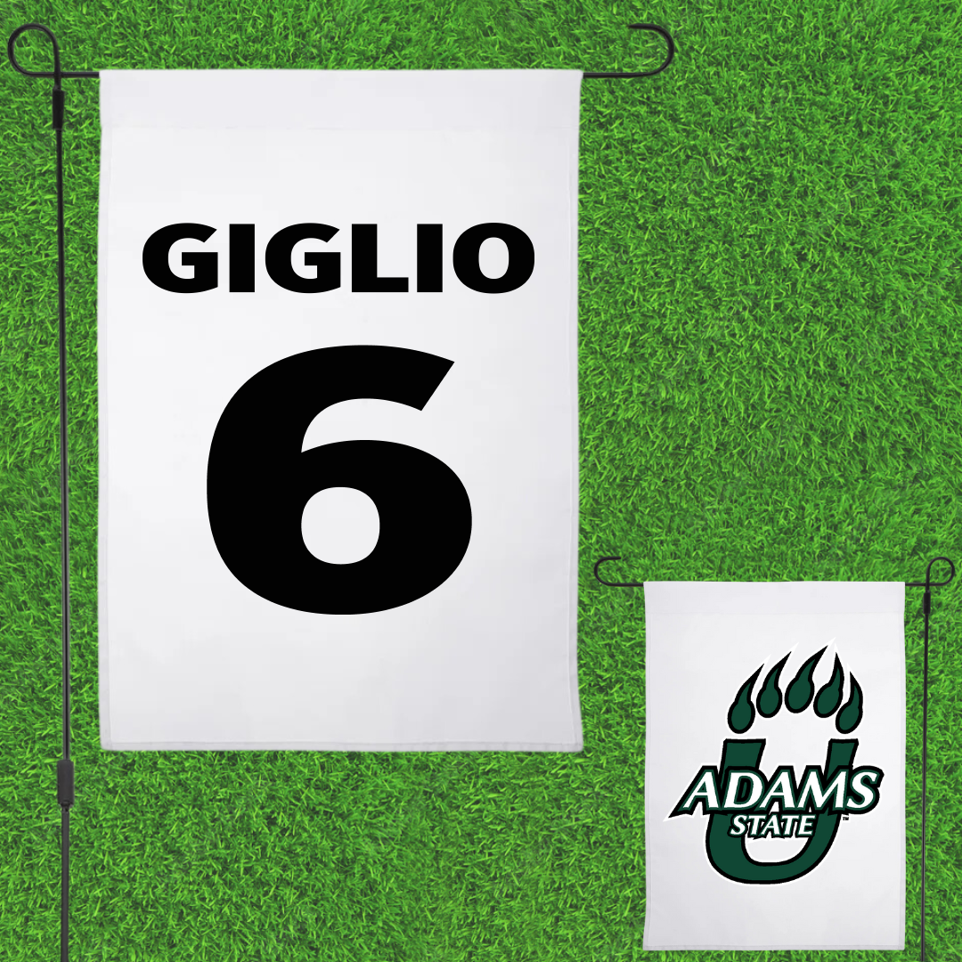 Adams State University Baseball White Garden Flag - #6 Paul Giglio