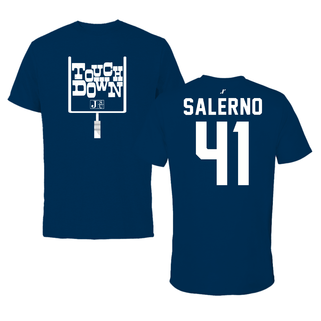 Jackson State University Football Navy Touchdown Tee - #41 Avery Salerno