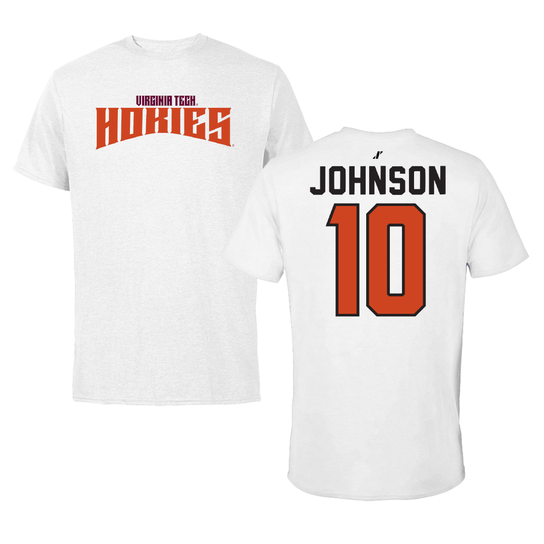 Virginia Tech Basketball White Classic Tee - #10 Tyler Johnson