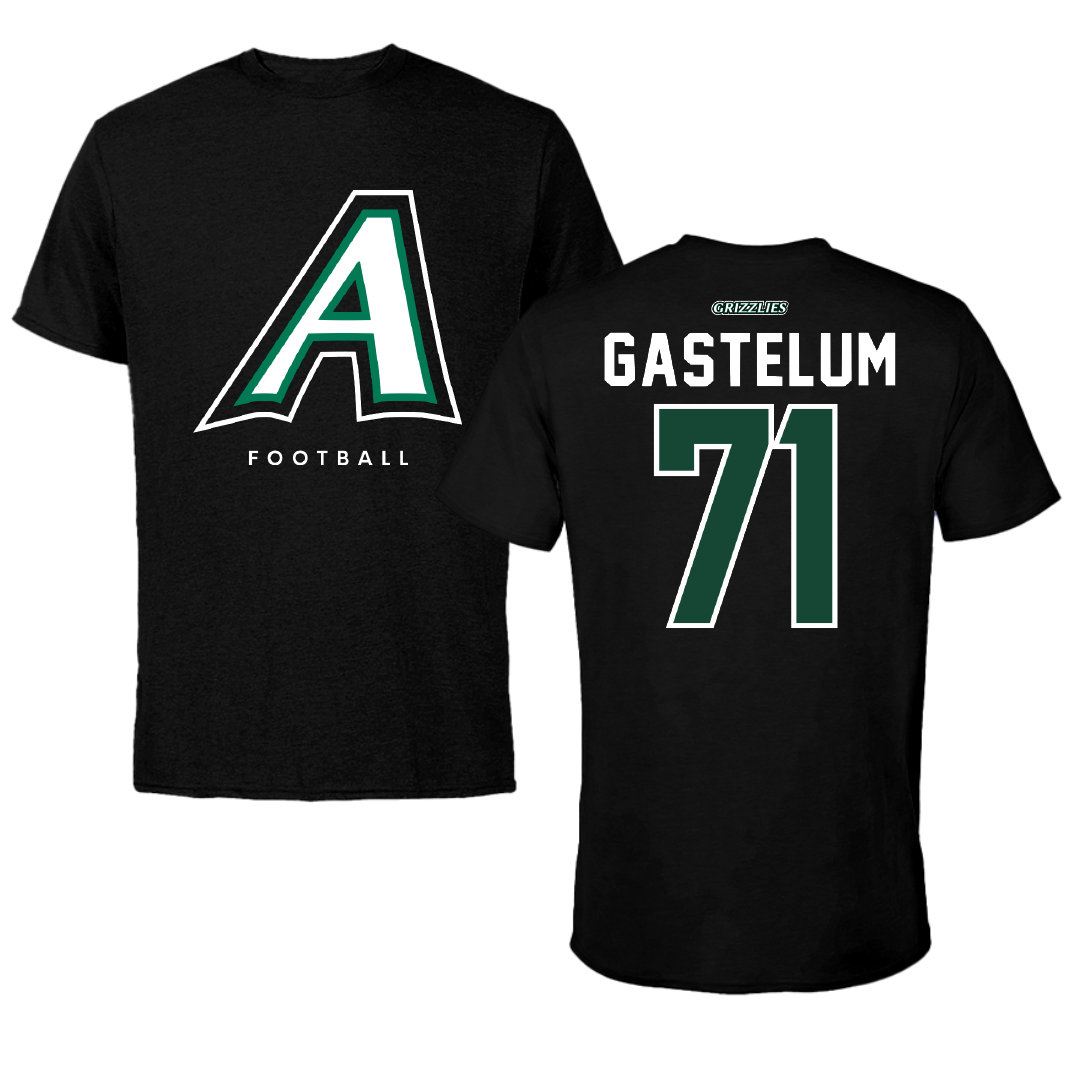 Adams State University Football Black Block Tee - #71 Luis Gastelum