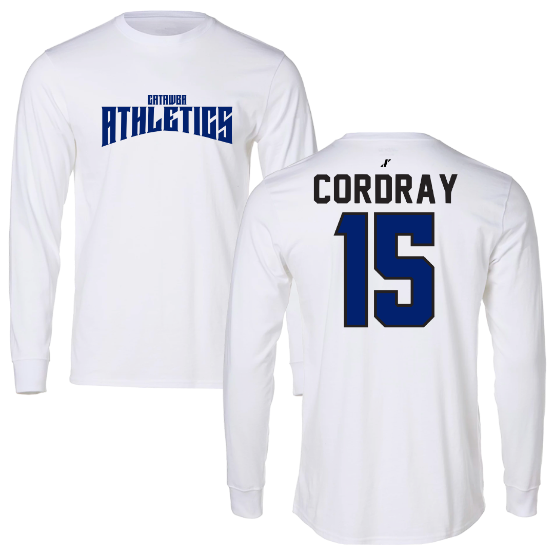Catawba College Volleyball White Classic Performance Long Sleeve - #15 John Cordray