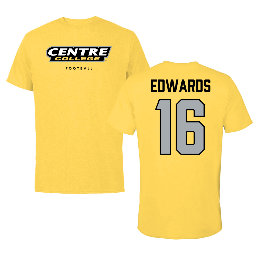 Centre College Football Yellow Colonel Tee - #16 Damon Edwards