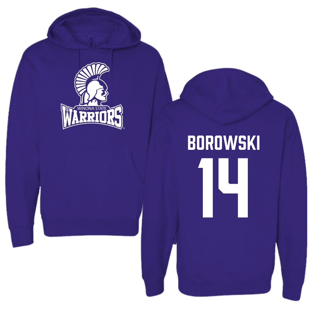 Winona State University Basketball Purple Hoodie - #14 Ty Borowski