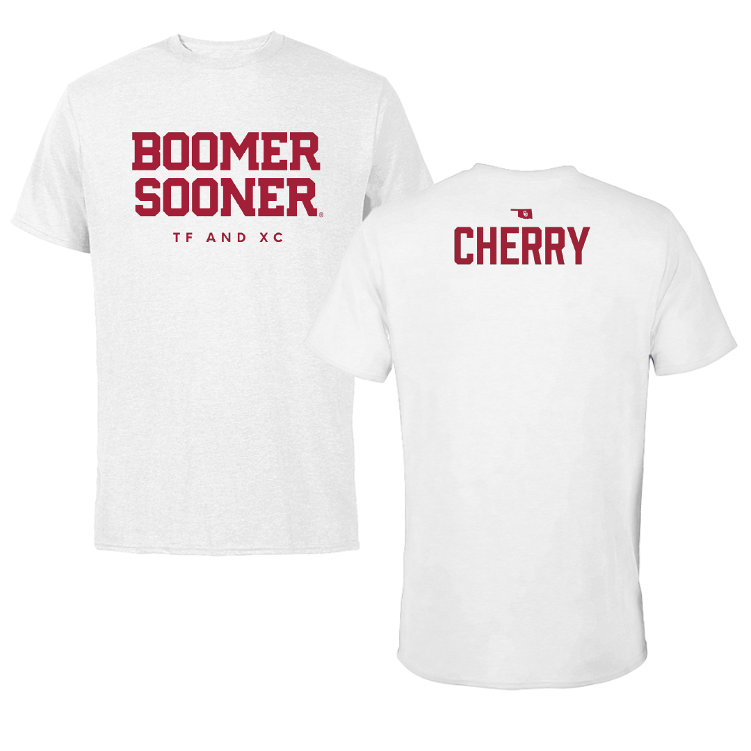 University of Oklahoma TF and XC White Performance Tee - Josh Cherry