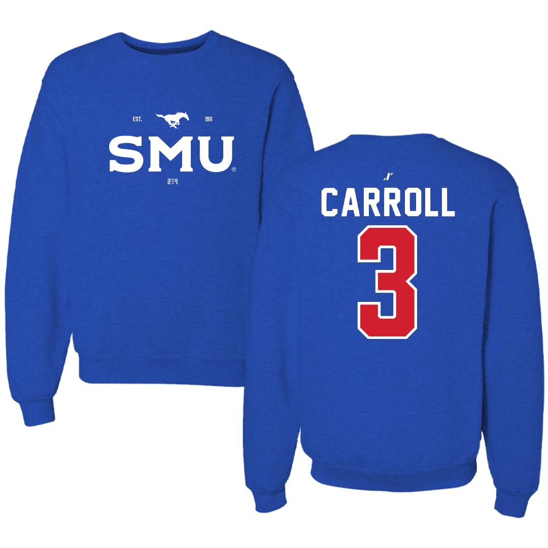 Southern Methodist University Football Blue General Crewneck - #3 Jamarion Carroll