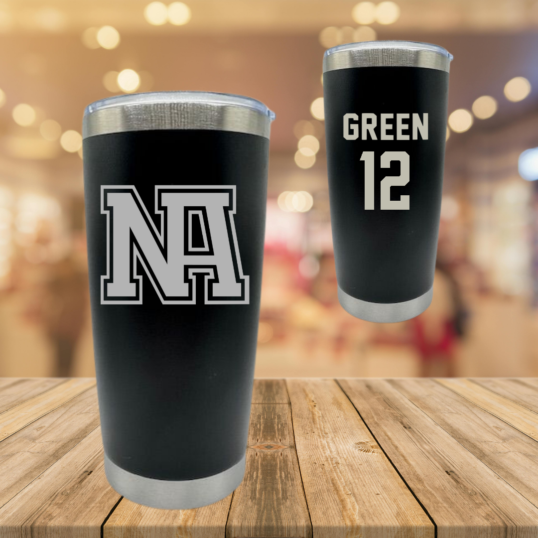 North American University Basketball Black Stainless Steel Tumbler - #12 Desmond Green