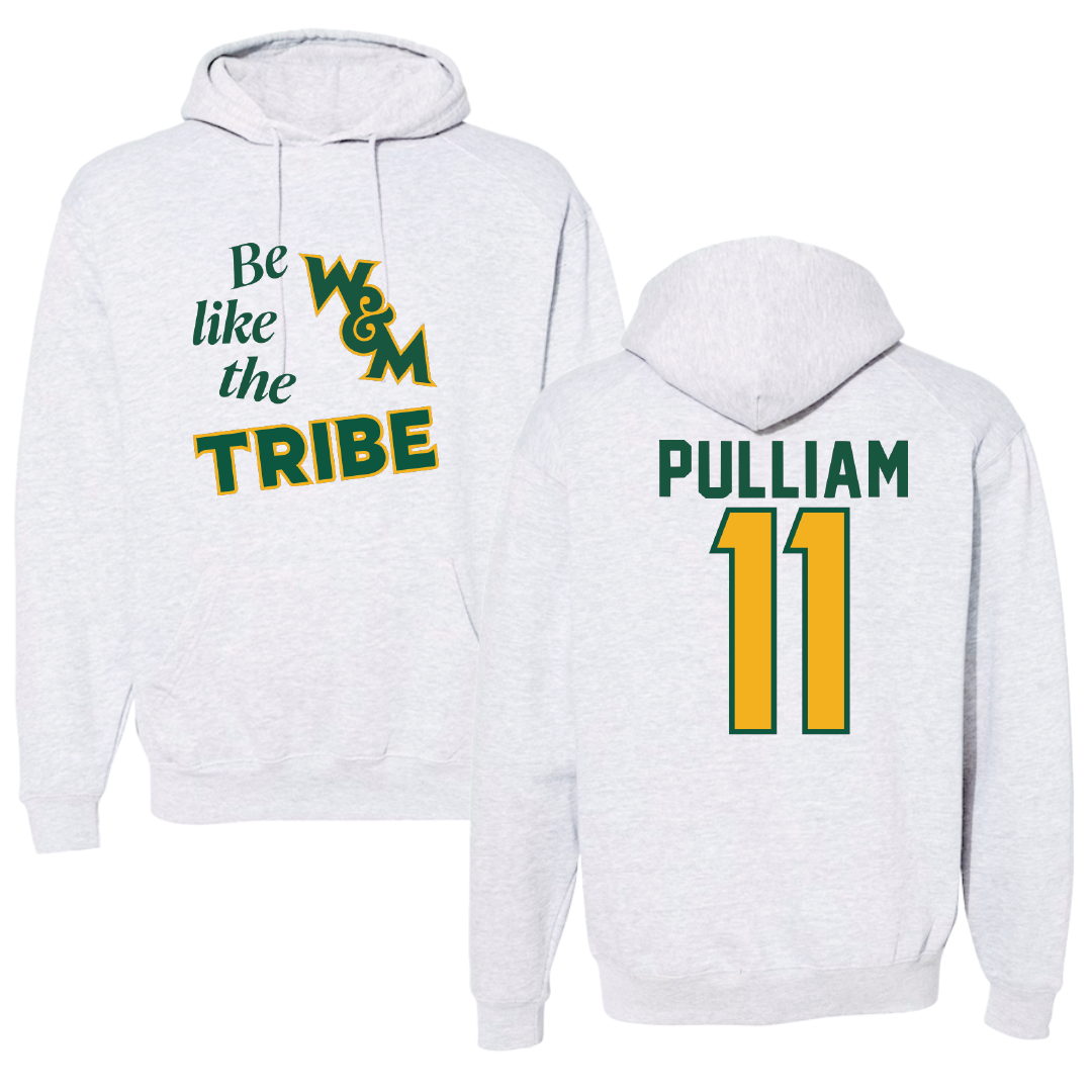 William & Mary Basketball Light Gray Be Like Us Hoodie - #11 Kyle Pulliam