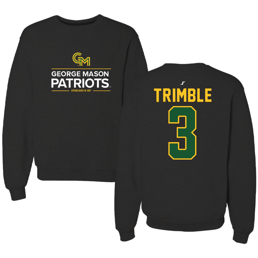 George Mason University Baseball Black General Crewneck - #3 South Trimble