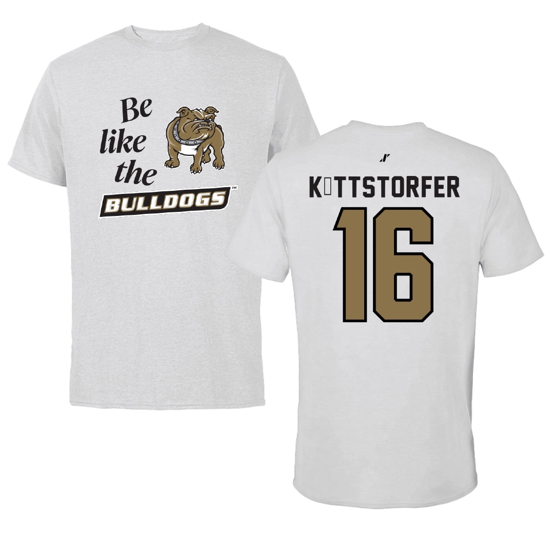 Bryant University Football Light Gray Be Like Us Performance Tee - #16 Lukas Köttstorfer