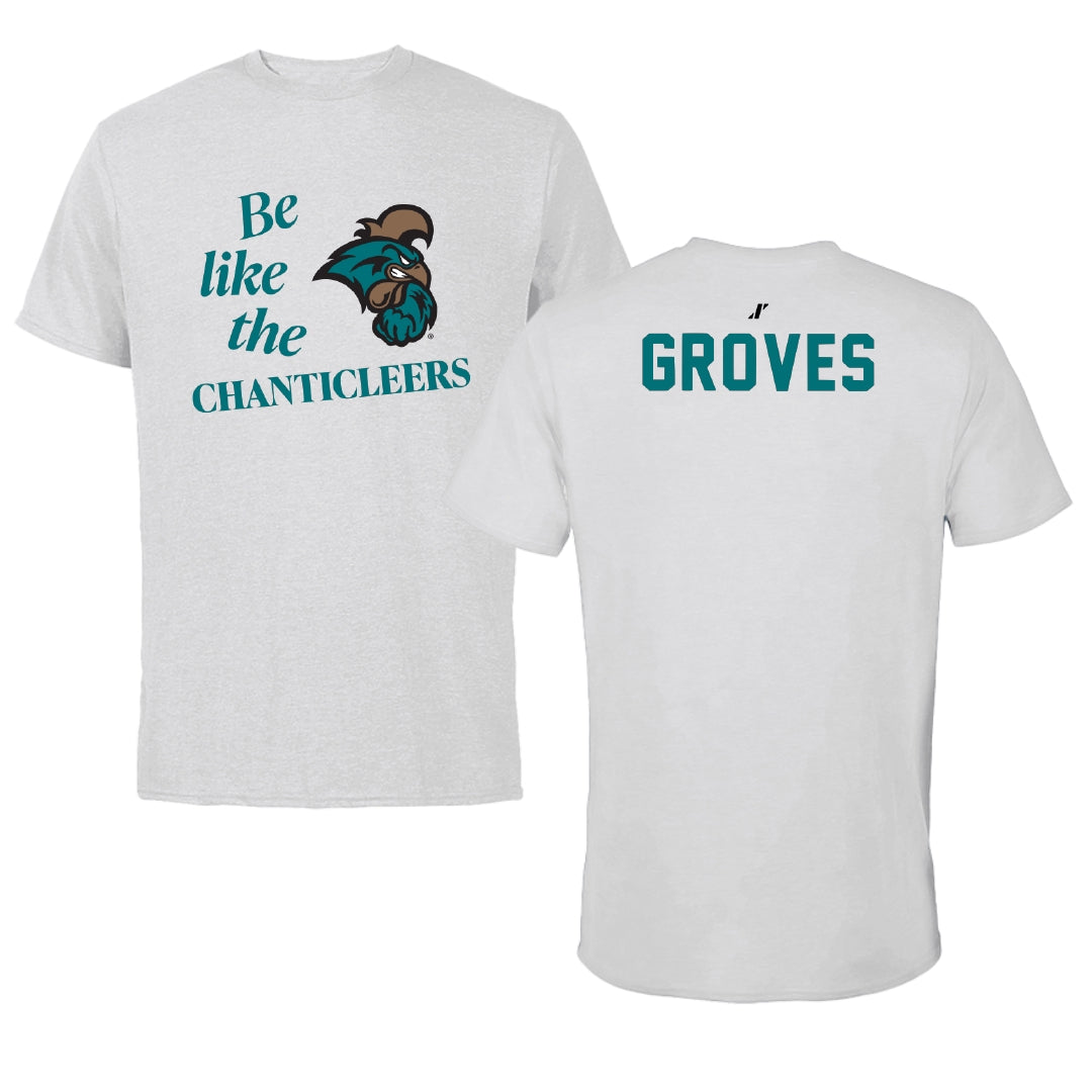 Coastal Carolina University TF and XC Light Gray Be Like Us Performance Tee - Adam Groves