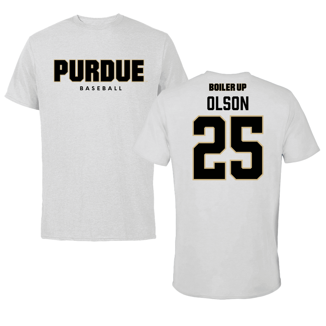 Purdue University Baseball Solid Athletic Gray Tee - #25 Brayden Olson
