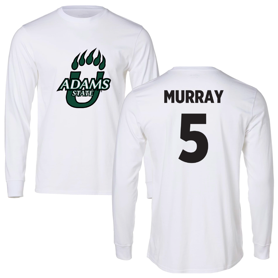 Adams State University Baseball White Performance Long Sleeve - #5 Connor Murray