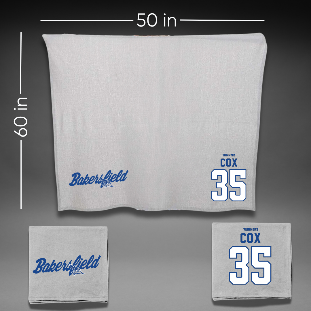 California State University-Bakersfield Baseball Gray Blanket - #35 AJ Cox