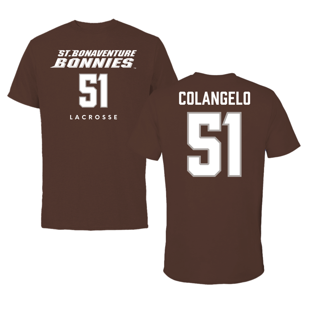 St. Bonaventure University Lacrosse Brown Tee - #51 Brit Colangelo