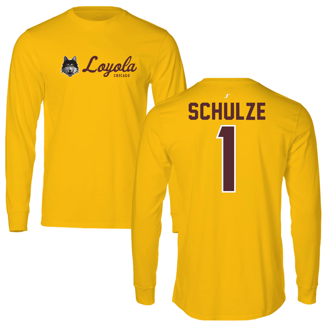 Loyola University-Chicago Volleyball Gold General Long Sleeve - #1 Kylie Schulze