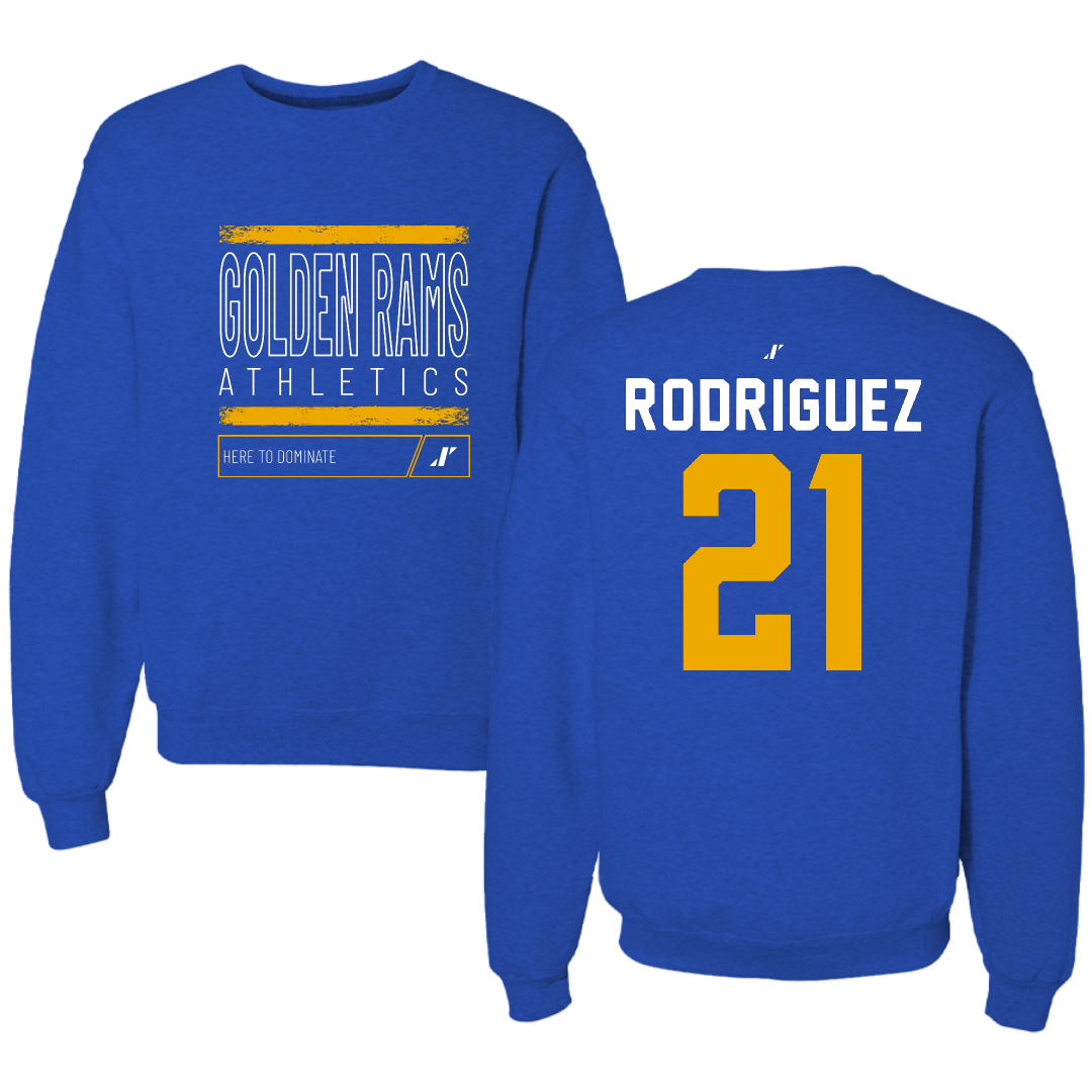 Albany State University Football Blue Dominate Crewneck - #21 Sincere Rodriguez