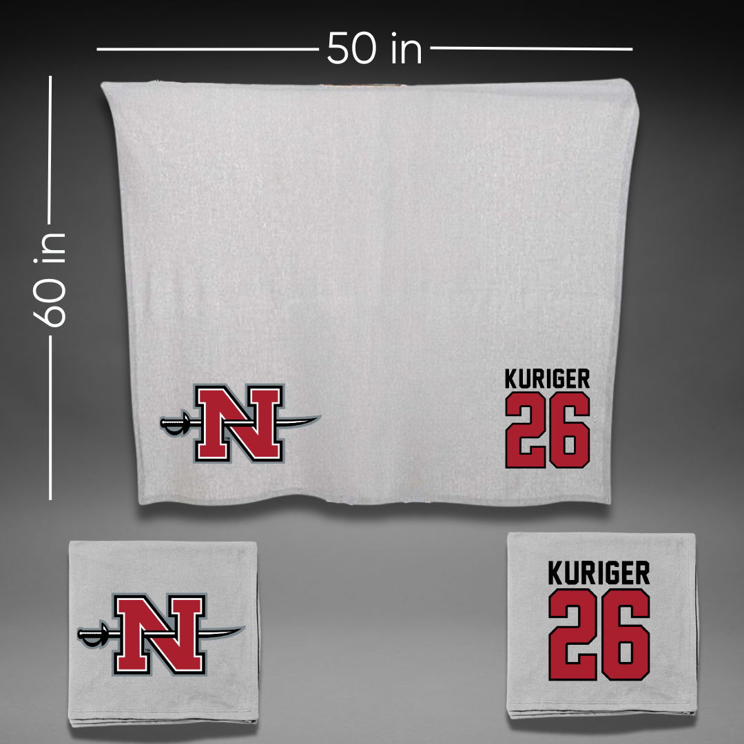 Nicholls State University Baseball Gray Blanket - #26 Brayden Kuriger