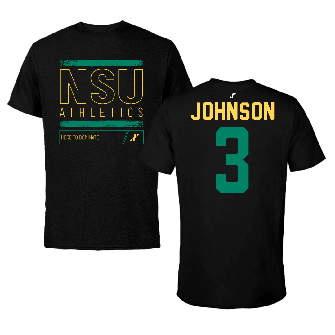 Norfolk State University Basketball Black Dominate Tee - #3 Diamond Johnson