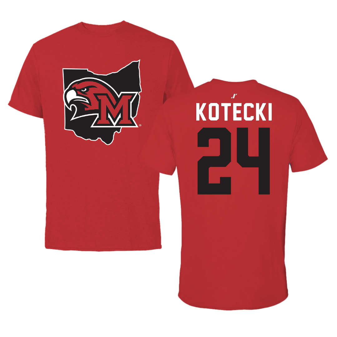 Miami University (Ohio) Basketball Red State Performance Tee - #24 Jackson Kotecki