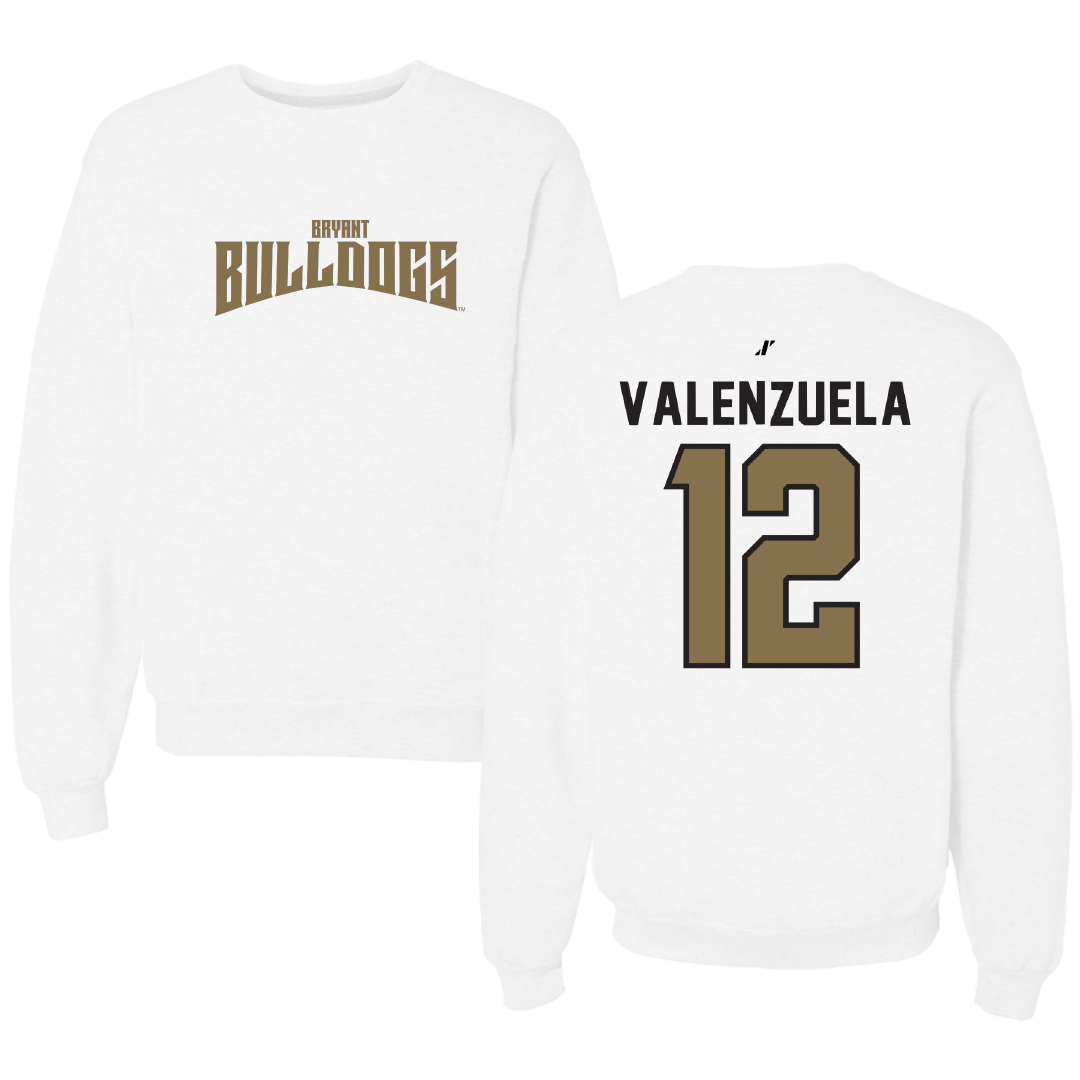 Bryant University Softball White Classic Crewneck - #12 Faith Valenzuela