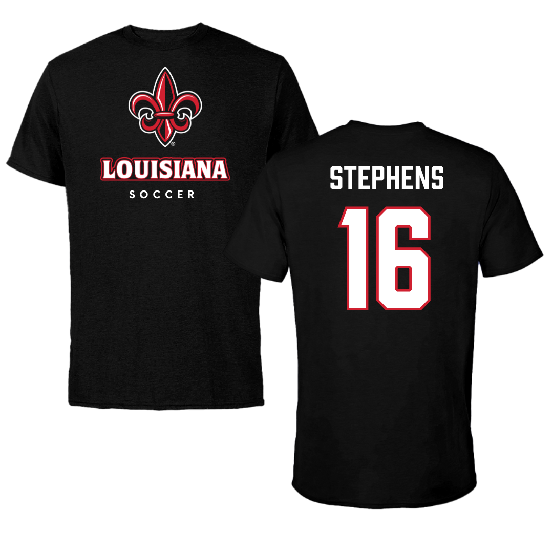 University of Louisiana at Lafayette Soccer Black Performance Tee - #16 Sisley Stephens