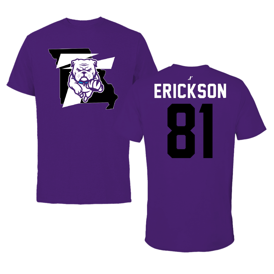 Truman State University Football Purple State Tee - #81 Parker Erickson