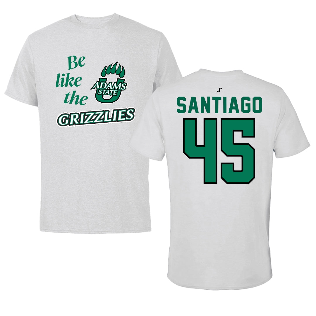 Adams State University Baseball Light Gray Be Like Us Tee - #45 Ricardo Santiago