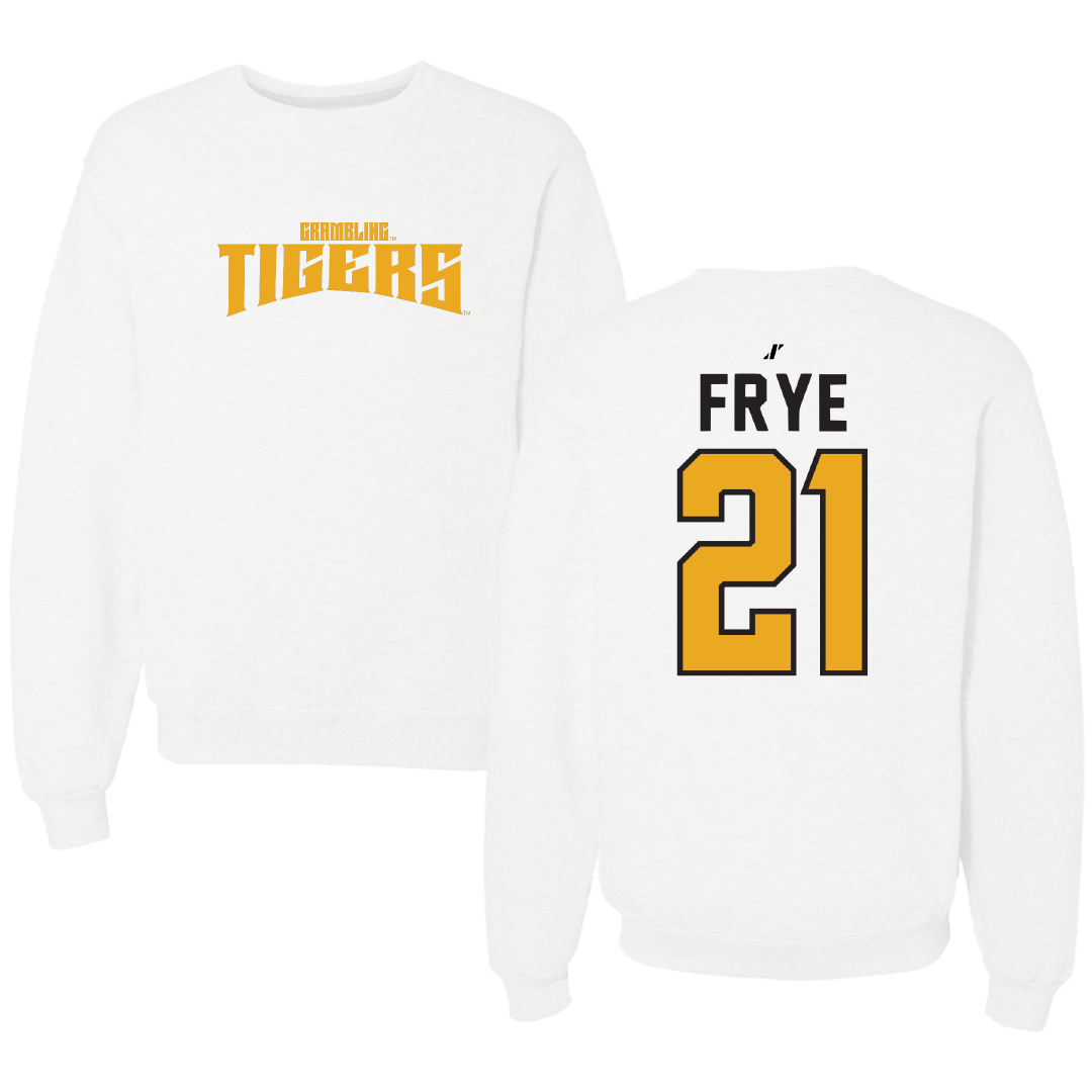 Grambling State University Soccer White Classic Crewneck - #21 Aaniyah Frye
