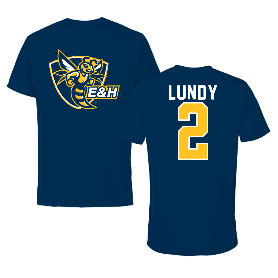 Emory & Henry College Football Navy Tee - #2 Kaleb Lundy