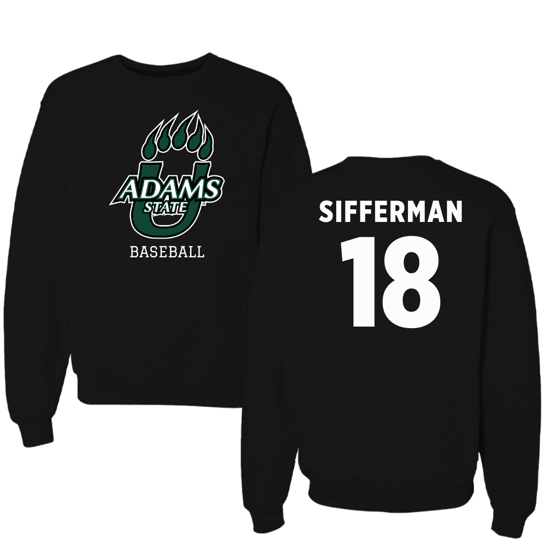 Adams State University Baseball Black State Crewneck - #18 Ray Sifferman