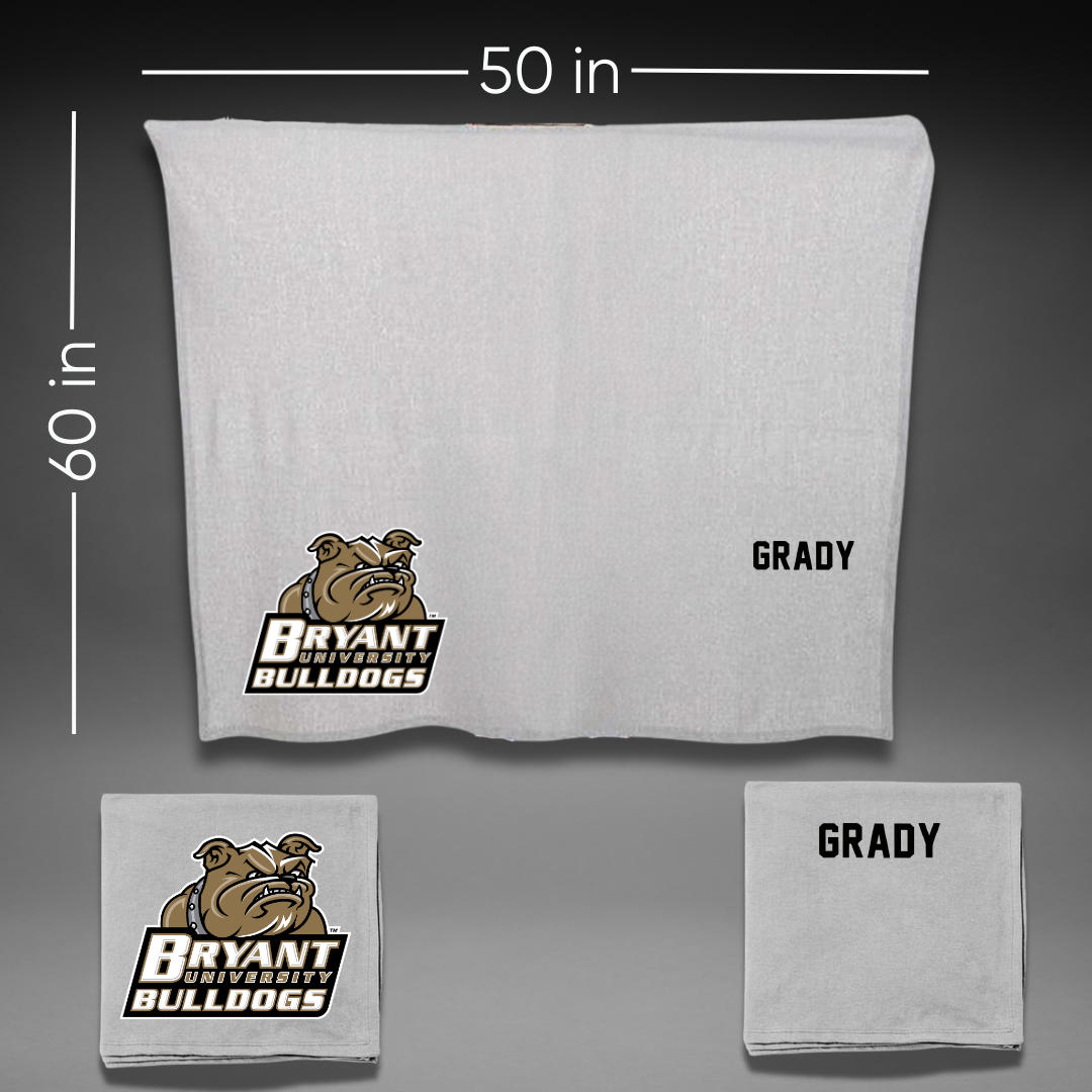 Bryant University Rowing Gray Blanket - Jordan Grady