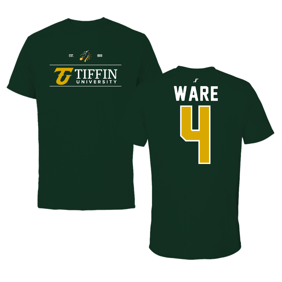 Tiffin University Soccer Forest Green General Tee - #4 Kelsey Ware