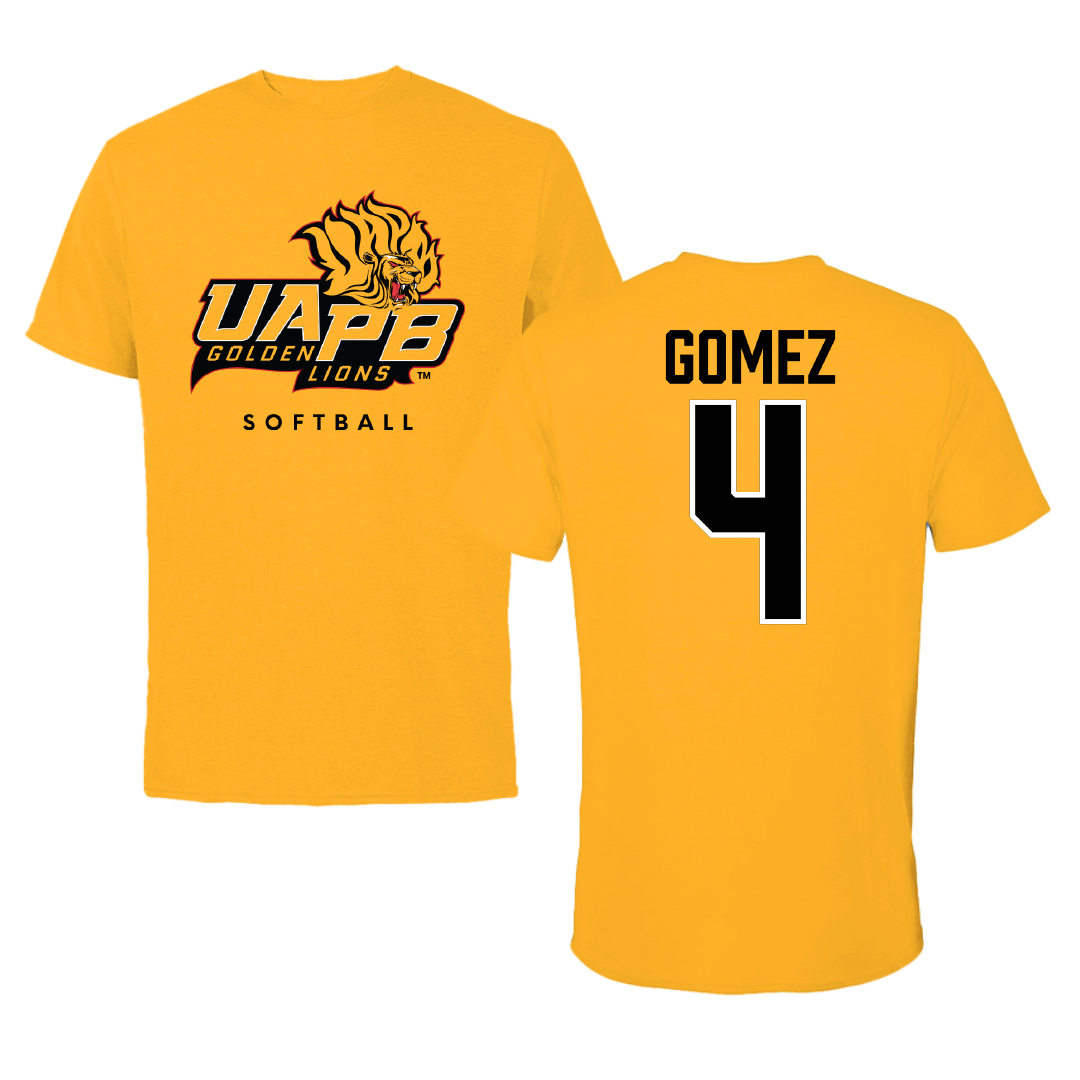 University of Arkansas-Pine Bluff Softball Gold Performance Tee - #4 Jazlyn Gomez