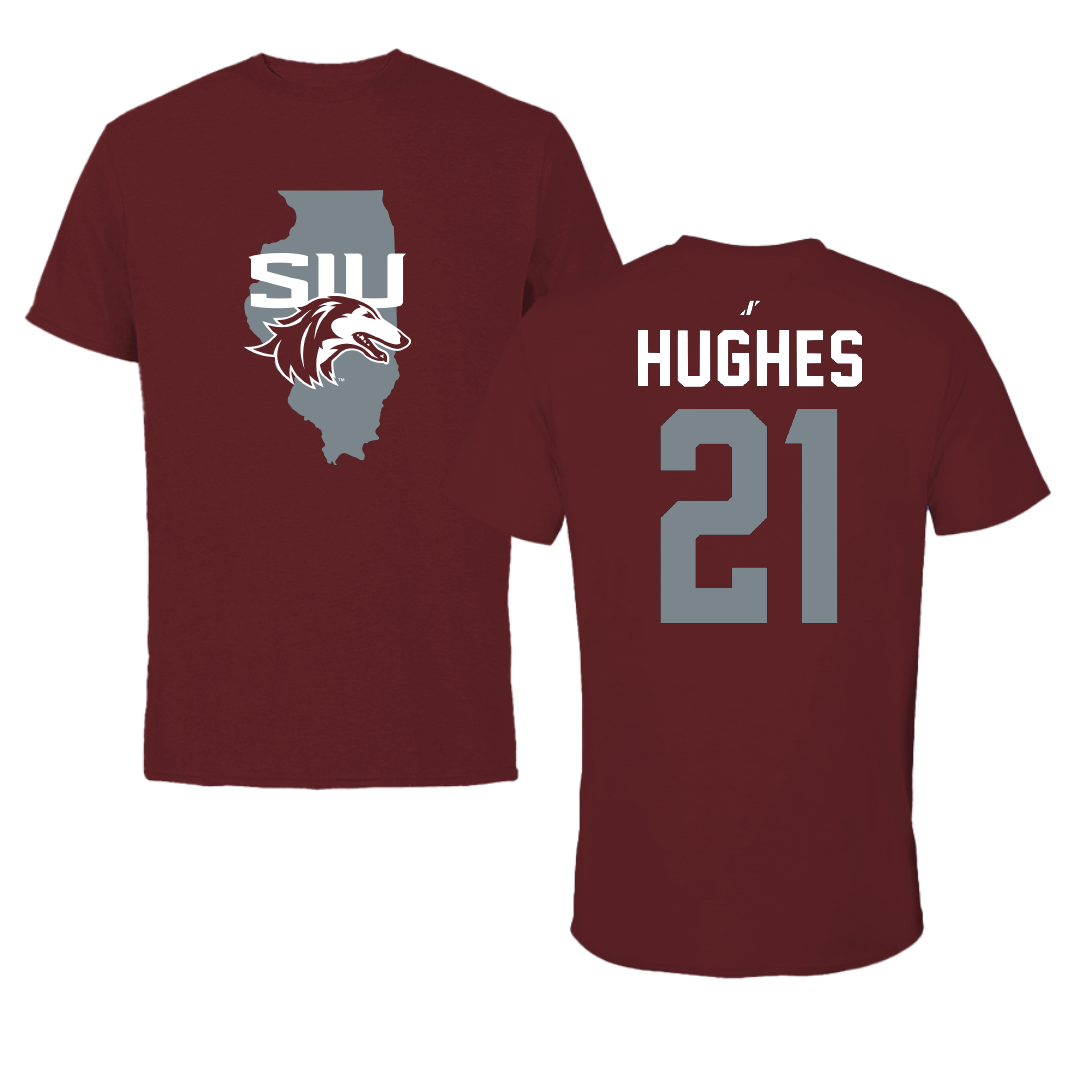 Southern Illinois University at Carbondale Basketball Maroon State Performance Tee - #21 Seairra Hughes
