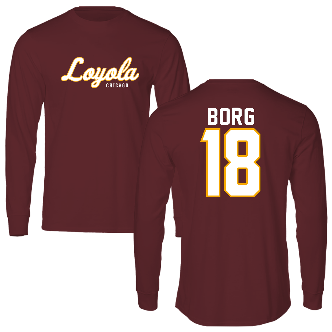 Loyola University-Chicago Softball Maroon Long Sleeve - #18 Addyson Borg