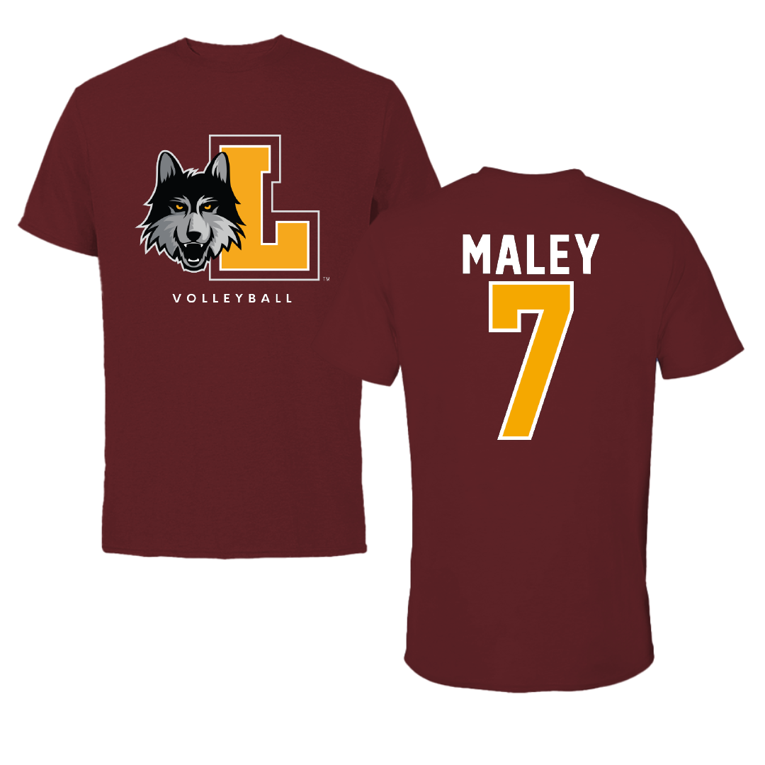 Loyola University-Chicago Volleyball Maroon Mascot Tee - #7 Kate Maley