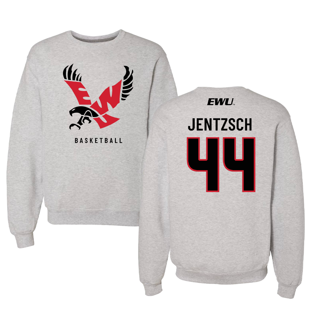 Eastern Washington University Basketball Gray Crewneck - #44 Camille Jentzsch