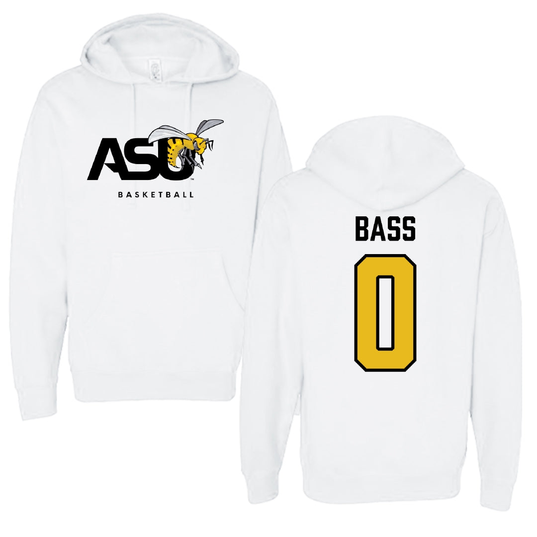 Alabama State University Basketball White ASU Hoodie - #0 D'Ante Bass