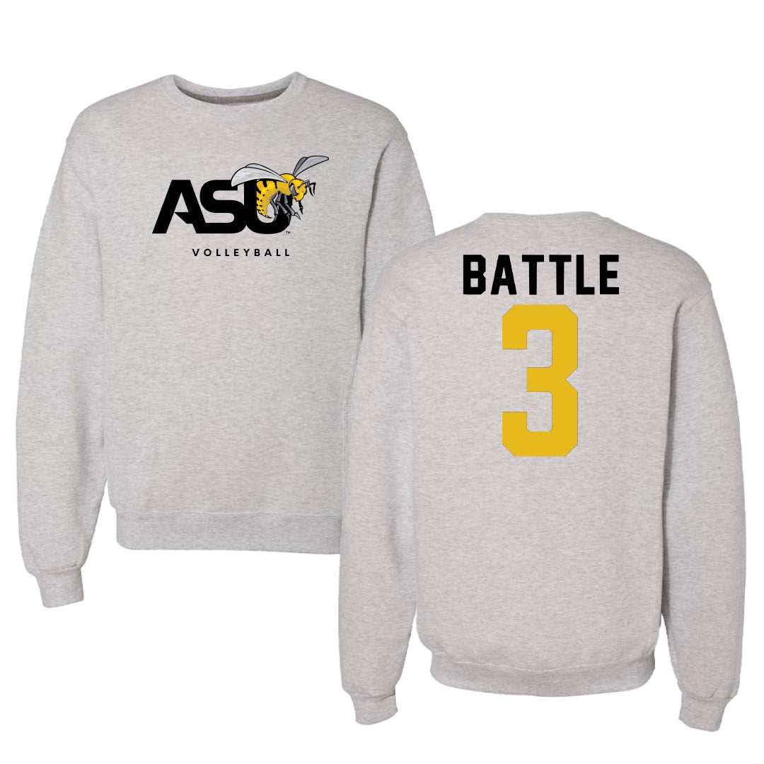 Alabama State University Volleyball Light Gray Crewneck - #3 Norielle Battle